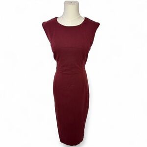 Express Rich Wine Bodycon Midi Dress